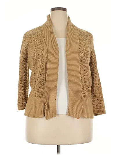 Pre-owned Jones New York Signature Cardigan Sweater In Tan