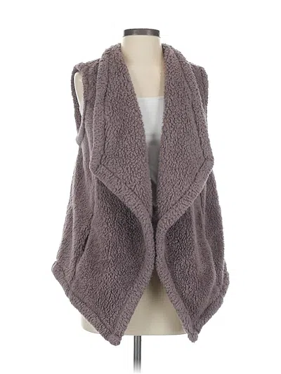 Pre-owned Jones New York Signature Faux Fur Vest In Gray