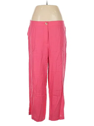 Pre-owned Jones New York Signature Linen Pants In Pink