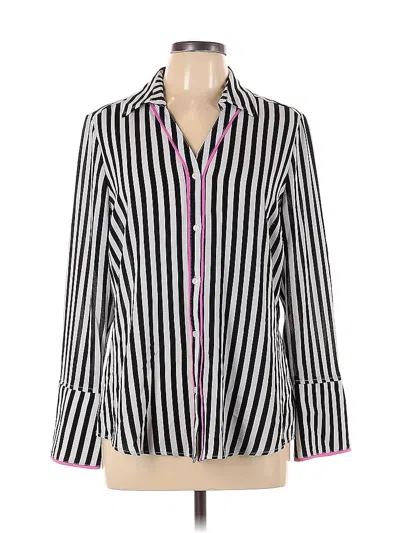 Pre-owned Jones New York Signature Long Sleeve Blouse In Black