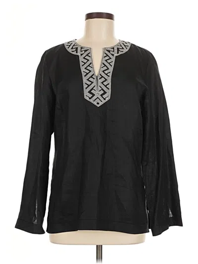 Pre-owned Jones New York Signature Long Sleeve Blouse In Black
