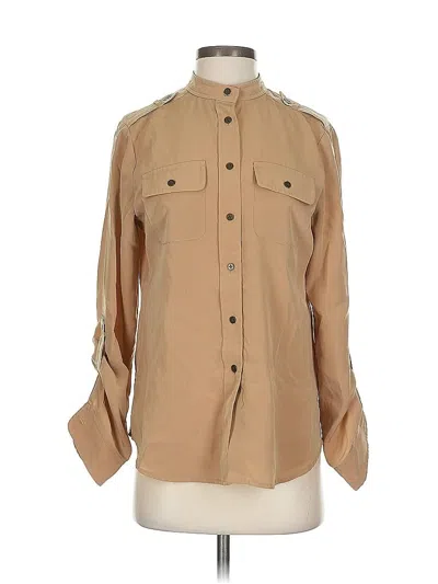 Pre-owned Jones New York Signature Long Sleeve Blouse In Brown