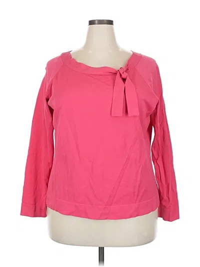 Pre-owned Jones New York Signature Long Sleeve Blouse In Pink