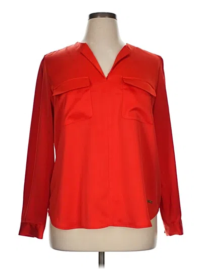 Jones New York Signature Long Sleeve Blouse In Red