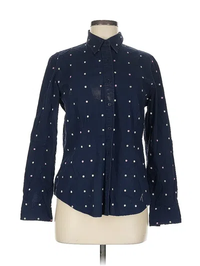 Pre-owned Jones New York Signature Long Sleeve Button Down Shirt In Blue