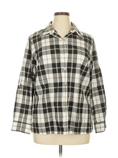 Pre-owned Jones New York Signature Long Sleeve Button Down Shirt In White