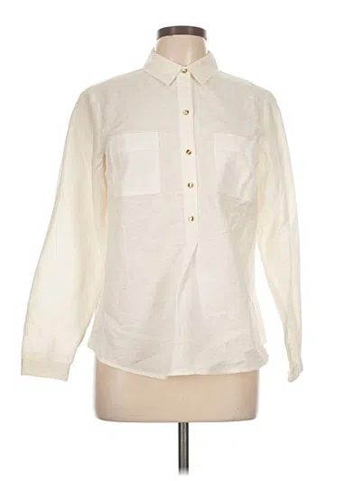 Pre-owned Jones New York Signature Long Sleeve Button Down Shirt In White