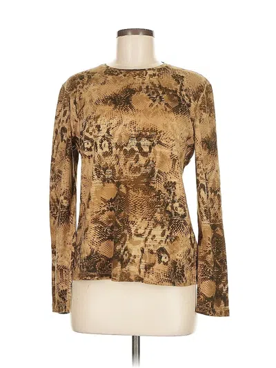 Pre-owned Jones New York Signature Long Sleeve T-shirt In Brown