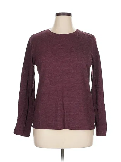 Pre-owned Jones New York Signature Long Sleeve T-shirt In Burgundy