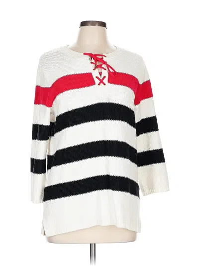 Pre-owned Jones New York Signature Pullover Sweater In White