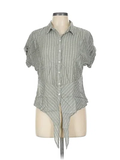 Pre-owned Jones New York Signature Short Sleeve Blouse In Gray