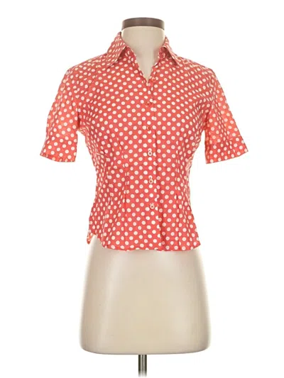 Pre-owned Jones New York Signature Short Sleeve Blouse In Orange