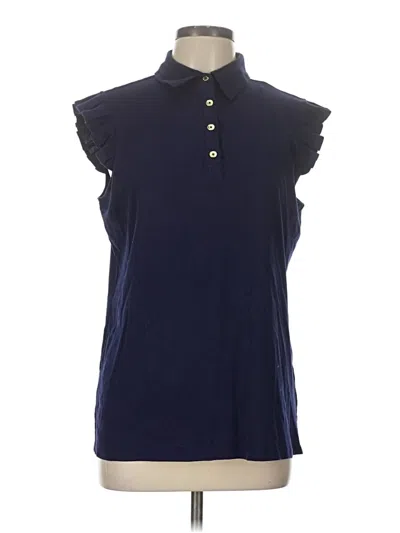 Jones New York Signature Sleeveless Button Down Shirt In Blue