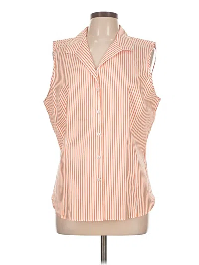 Pre-owned Jones New York Signature Sleeveless Button Down Shirt In Orange
