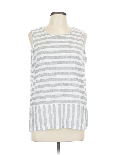 Pre-owned Jones New York Signature Sleeveless Top Silver Boatneck Tops