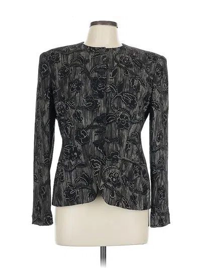 Pre-owned Jones New York Silk Blazer Jacket In Black