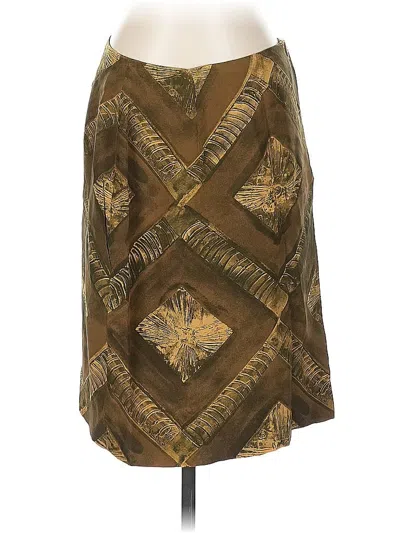 Pre-owned Jones New York Silk Skirt In Brown