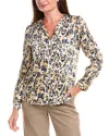 Jones New York Abstract Print Long Sleeve Top In Multi