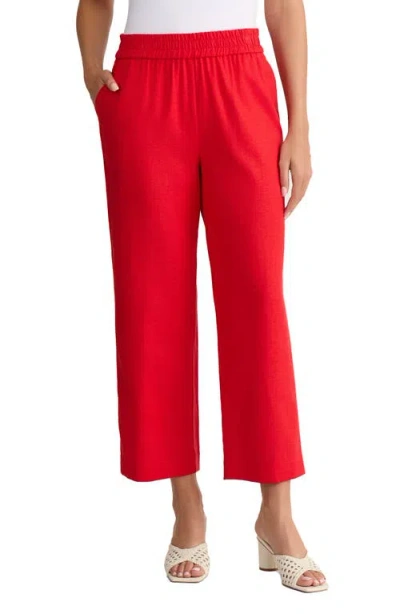 Jones New York Slash Pocket Crop Straight Leg Pants In Red