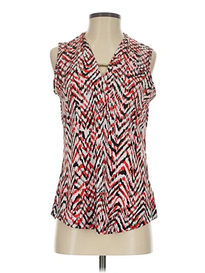 Pre-owned Jones New York Sleeveless Blouse In Red