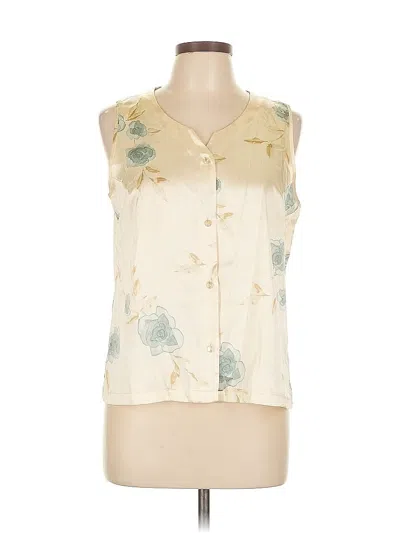 Pre-owned Jones New York Sleeveless Blouse In White