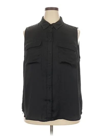 Pre-owned Jones New York Sleeveless Button Down Shirt In Black