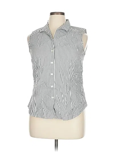 Pre-owned Jones New York Sleeveless Button Down Shirt In Gray