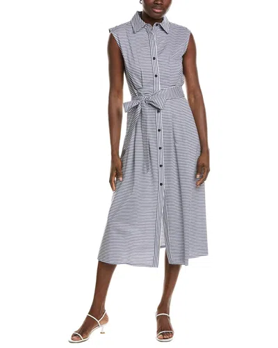 Jones New York Sleeveless Pleated Shirtdress In Multi