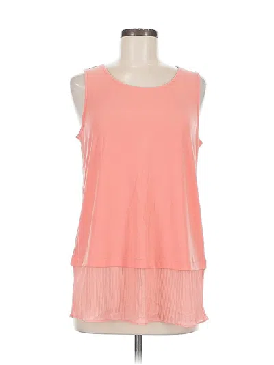Pre-owned Jones New York Sleeveless Top Pink Scoop Neck Tops