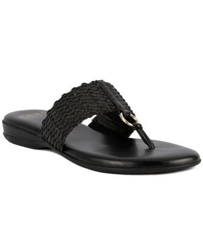 Jones New York Sonal Woven Thong Sandals, Created For Macy's In Black