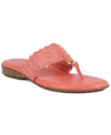 Jones New York Sonal Womens Faux Leather Cushioned Footbed Flip-flops In Coral