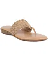 Jones New York Sonal Womens Faux Leather Cushioned Footbed Flip-flops In Natural