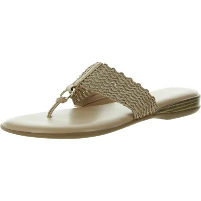 Jones New York Sonal Woven Womens O-ring Faux Leather Flip-flops In White