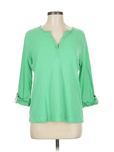 Pre-owned Jones New York Sport 3/4 Sleeve Blouse In Green