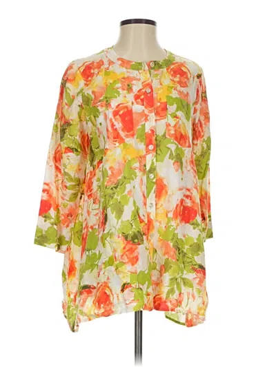 Pre-owned Jones New York Sport 3/4 Sleeve Blouse In Orange