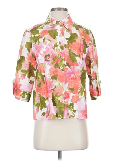 Pre-owned Jones New York Sport 3/4 Sleeve Blouse In Pink