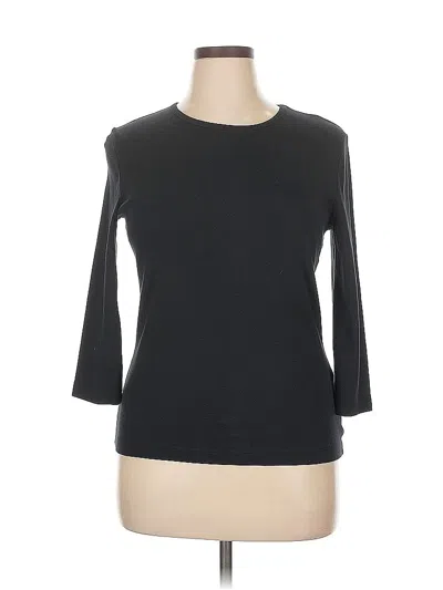 Pre-owned Jones New York Sport 3/4 Sleeve T-shirt In Black