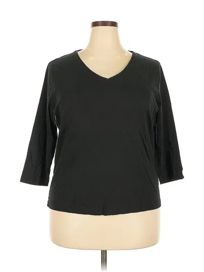 Pre-owned Jones New York Sport 3/4 Sleeve T-shirt In Black