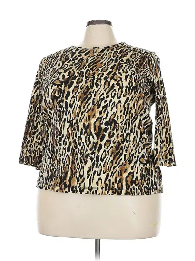 Pre-owned Jones New York Sport 3/4 Sleeve T-shirt In Gold