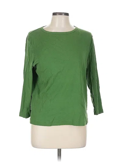 Pre-owned Jones New York Sport 3/4 Sleeve Top Green Boatneck Tops