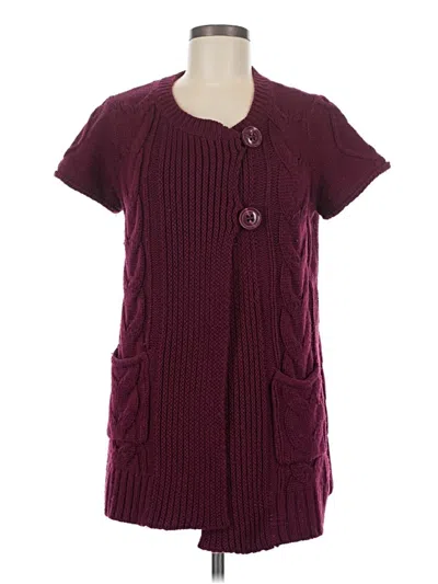 Pre-owned Jones New York Sport Cardigan Sweater In Burgundy