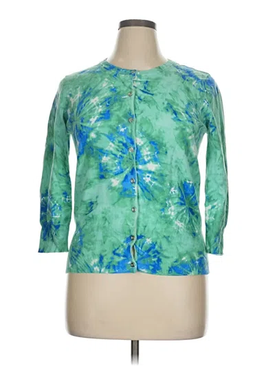 Pre-owned Jones New York Sport Cardigan Sweater In Green