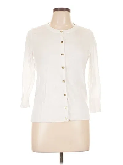 Pre-owned Jones New York Sport Cardigan Sweater In White