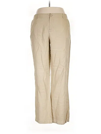 Pre-owned Jones New York Sport Linen Pants In Tan