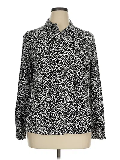 Pre-owned Jones New York Sport Long Sleeve Blouse In Black
