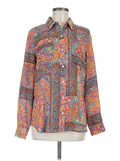 Pre-owned Jones New York Sport Long Sleeve Blouse In Orange