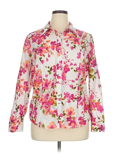 Pre-owned Jones New York Sport Long Sleeve Blouse In Pink