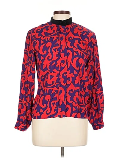 Pre-owned Jones New York Sport Long Sleeve Blouse In Red