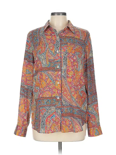 Pre-owned Jones New York Sport Long Sleeve Blouse In Red