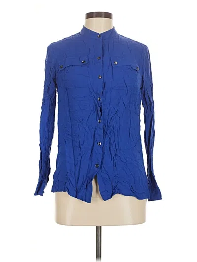Pre-owned Jones New York Sport Long Sleeve Button Down Shirt In Blue